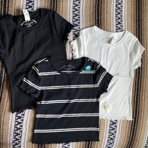 Set of 3 cropped tees
